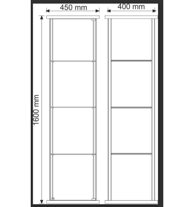 Vitrine tour « classique » - 3 étagères- Verre trempé