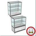 Vitrine comptoir portes coulissante sans stockage + LED