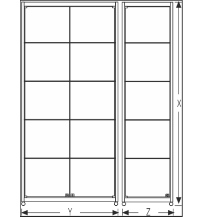 Vitrine Tour Wide 500x950x2000mmH 2 portes sans stockage + LED