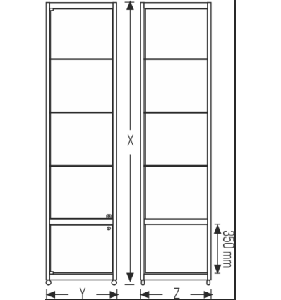 Vitrine Tour avec stockage sécurisé + LED
