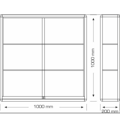 Vitrine mural portes coulissantes- 2 étagères