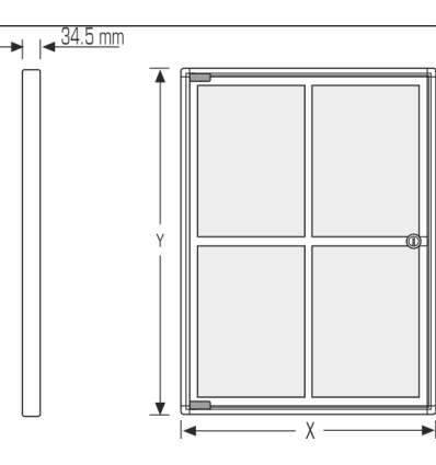 Vitrine murale intérieure fond métal