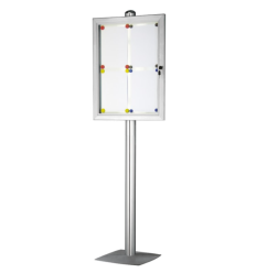 Vitrine fond métal pied simple