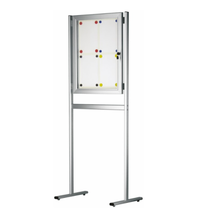 Vitrine fond métal double pieds