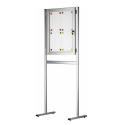 Vitrine fond métal double pieds