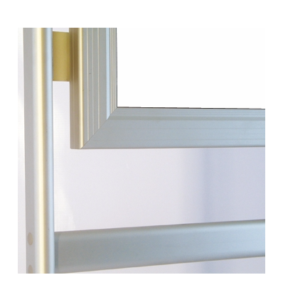 Vitrine fond métal double pieds