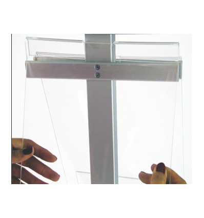 Porte brochure de sol double face