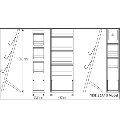 Porte brochure de sol 3xA4