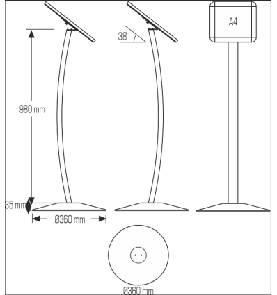 Porte visuel de sol curve