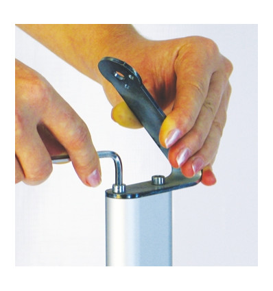 Présentoir de visuel de sol vertical incliné