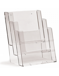 Lot de 10 PRÉSENTOIRS DE COMPTOIR 3 CASES - format A4