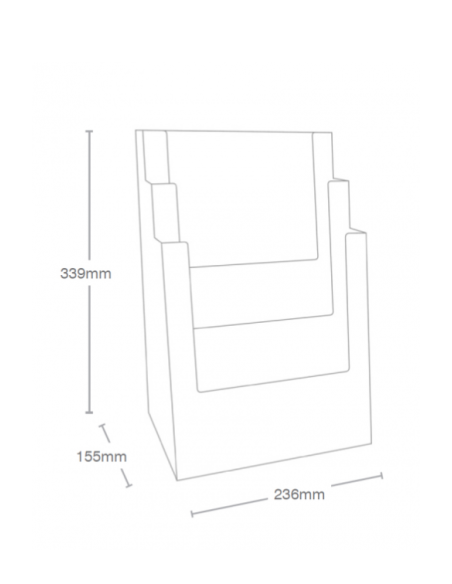 Lot de 10 PRÉSENTOIRS DE COMPTOIR 3 CASES - format A4