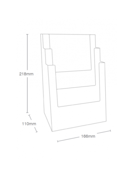 Lot de 10 PRÉSENTOIRS DE COMPTOIR 3 CASES - format A5