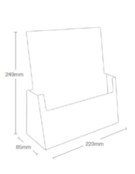 Lot de 10 Porte-brochures comptoir simple compartiment - format A4