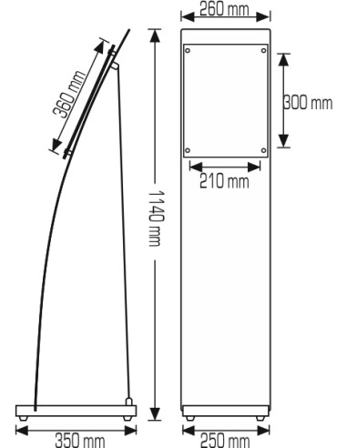 Porte visuel de sol A4 aluminium avec porte...