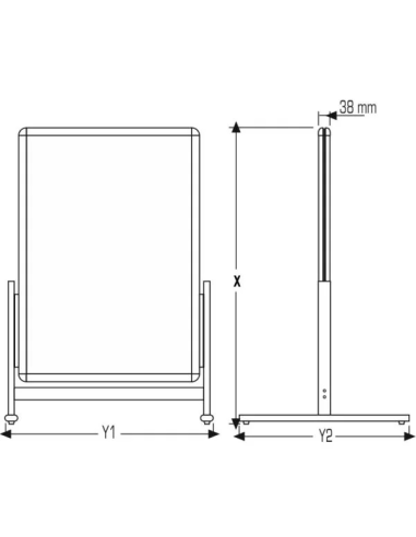 Porte visuel double pieds