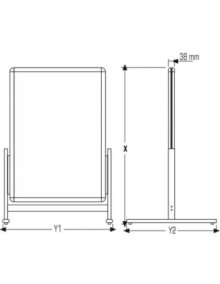 Porte visuel double pieds