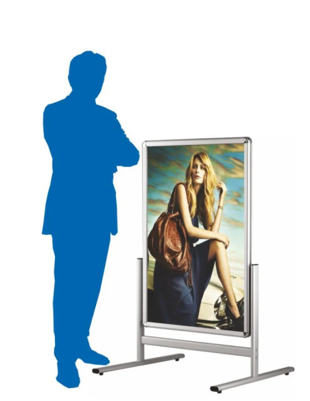 Porte visuel double pieds