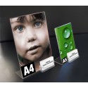 Porte visuel incliné + porte carte de visite