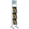 Porte brochure de sol simple face avec enseigne aluminium